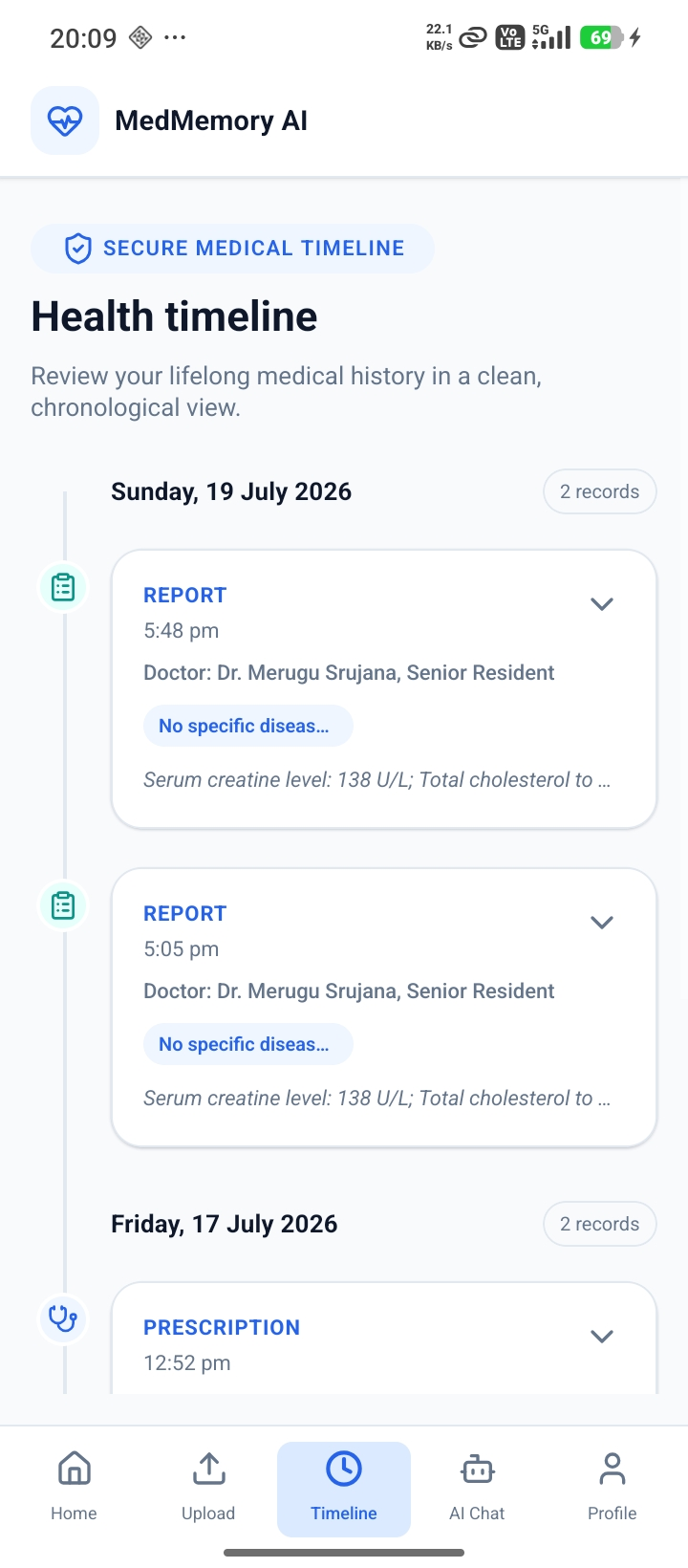 Timeline Page