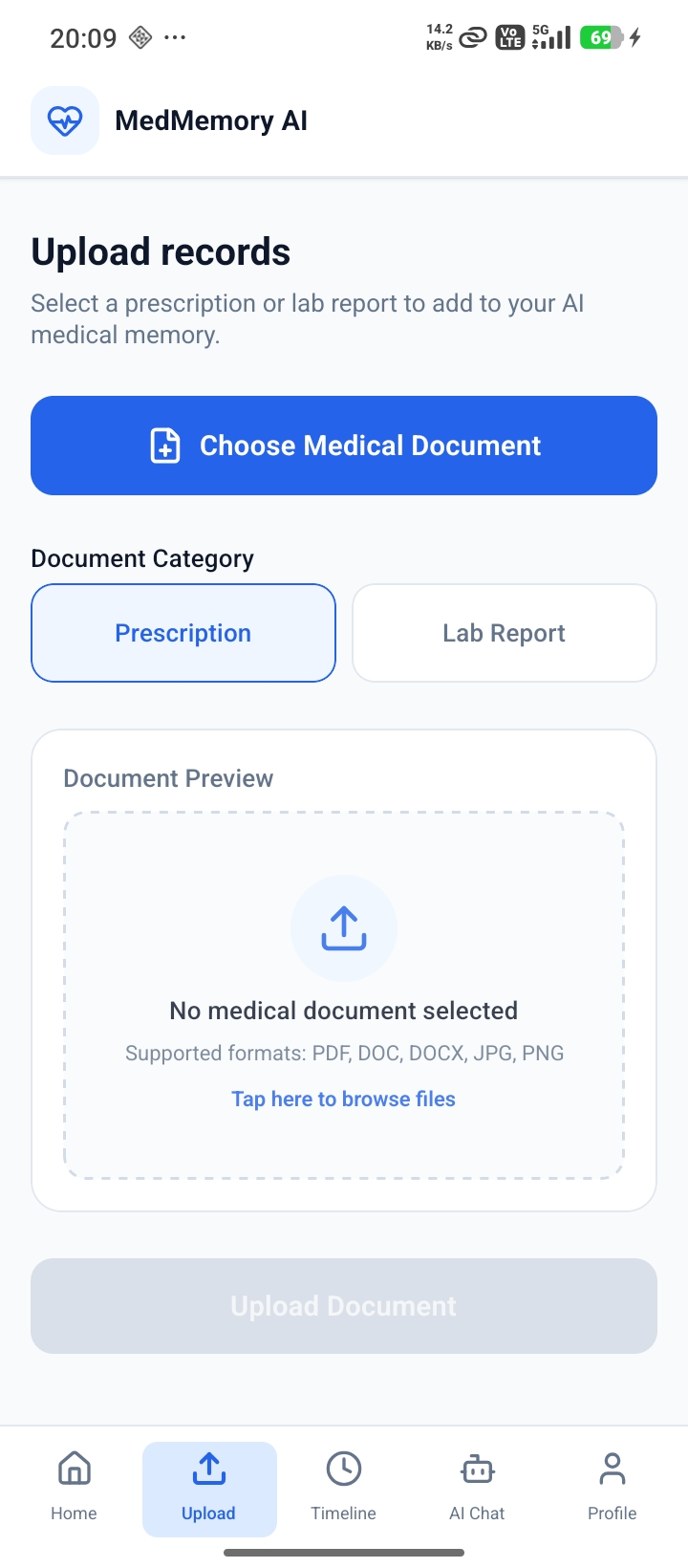 Uploads Page